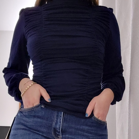 Blue Chic Formal Crewneck Top - Picture 2 of 2